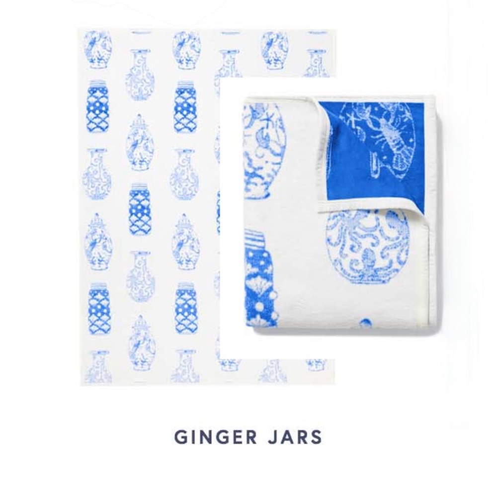 ChappyWrap × Sara Fitz Ginger Jar Blanket Blue Chappy Size Blanket 60 x 80 RARE